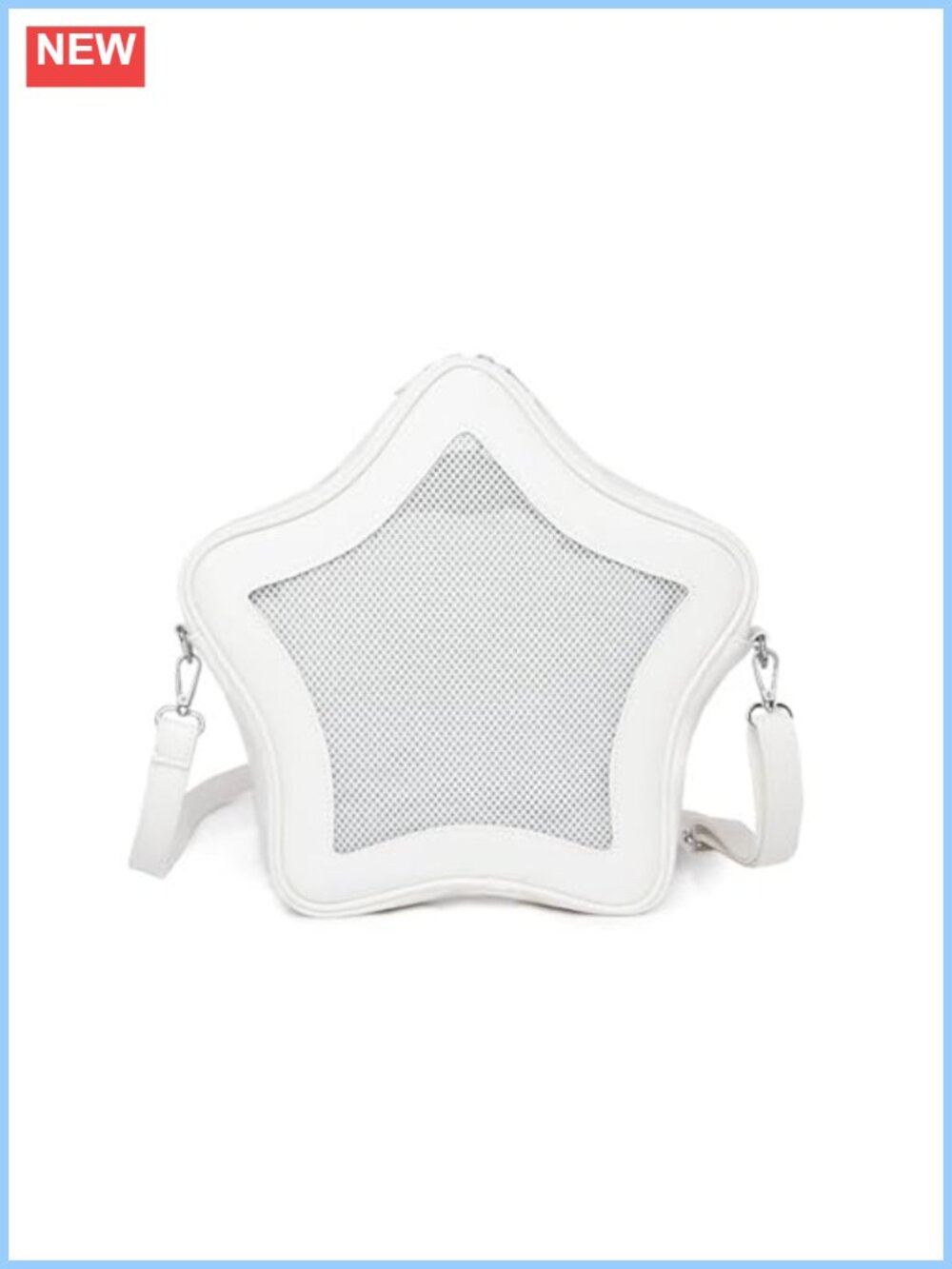 Star Ita Bag PU Leather Crossbody Purse with Pin Display Window Y2K Aesthetic